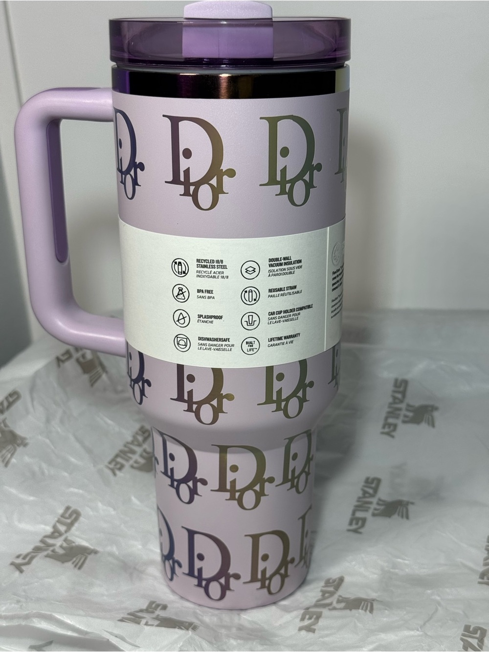 Stanley Lavender Iridescent Logo Travel Mug